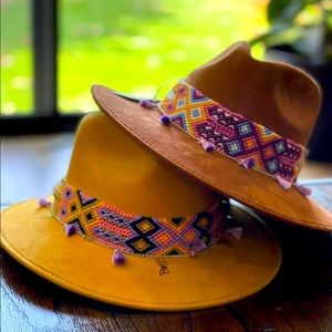 Brown suede hat size M hand-knitted beautiful hat brand new.